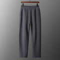 Men's thick cashmere high waist tapered trousers in black, elephant gray, and raw velvet, sizes M to XXL