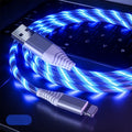 USB A to Type C and Micro USB fast charging cable with luminous streamer and aluminium alloy connectors