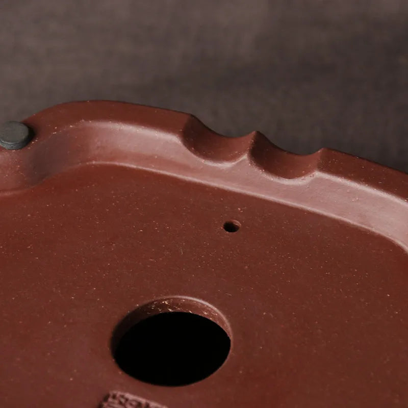 Handmade purple clay bonsai pot in classical plain Chinese style