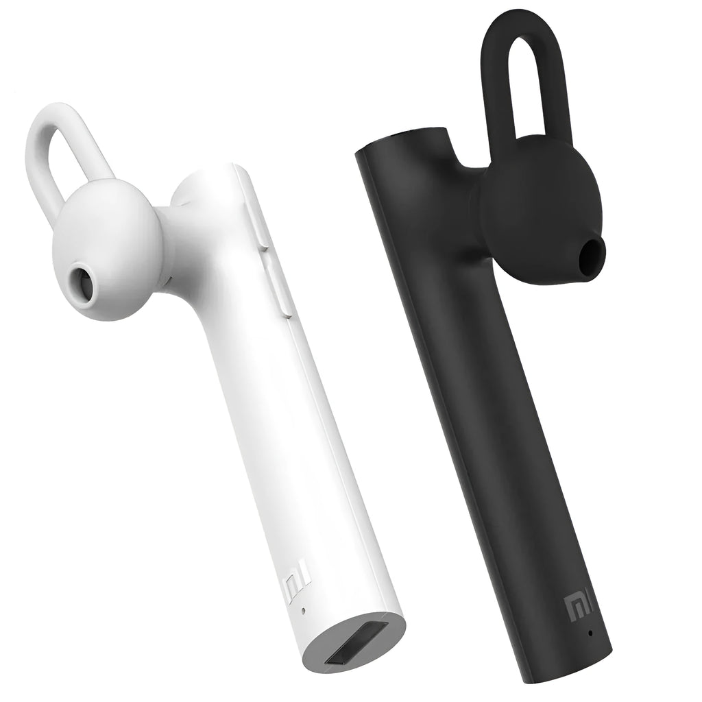 Compact wireless Bluetooth headset in black or white with 5.6 cm dimensions