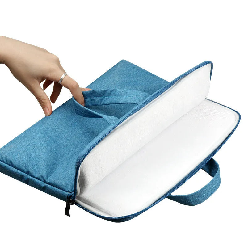 Ant cloth laptop sleeve for MacBook Air Pro with soft handle, available in Apple Gray, on a plain background