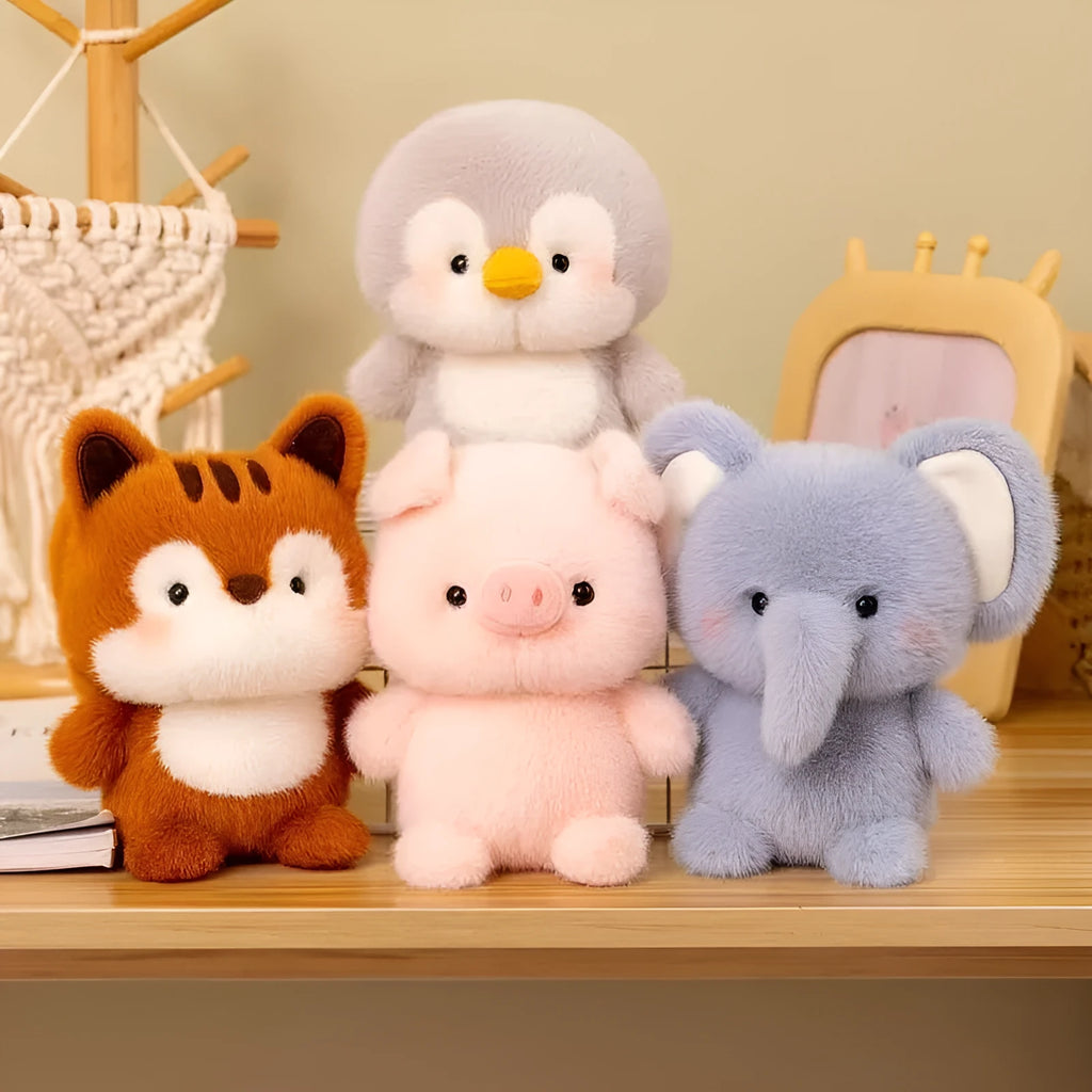 16cm short plush animal toy doll table decoration in eight colours including bear, rabbit, and penguin