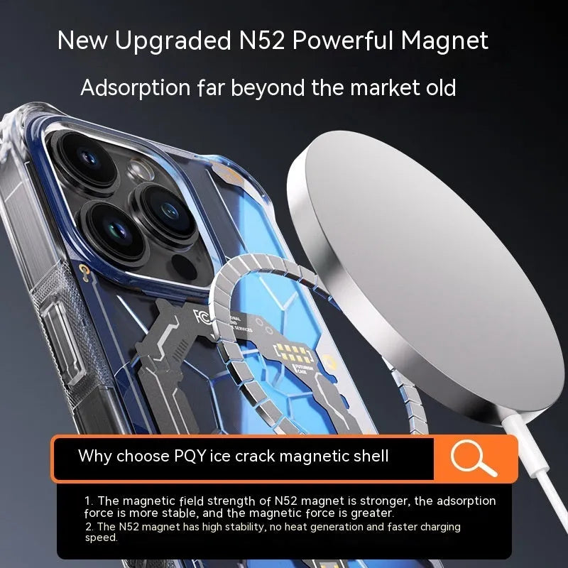 Magnetic Tide transparent all-inclusive phone case for iPhone 15 Pro Max in carbon black colour