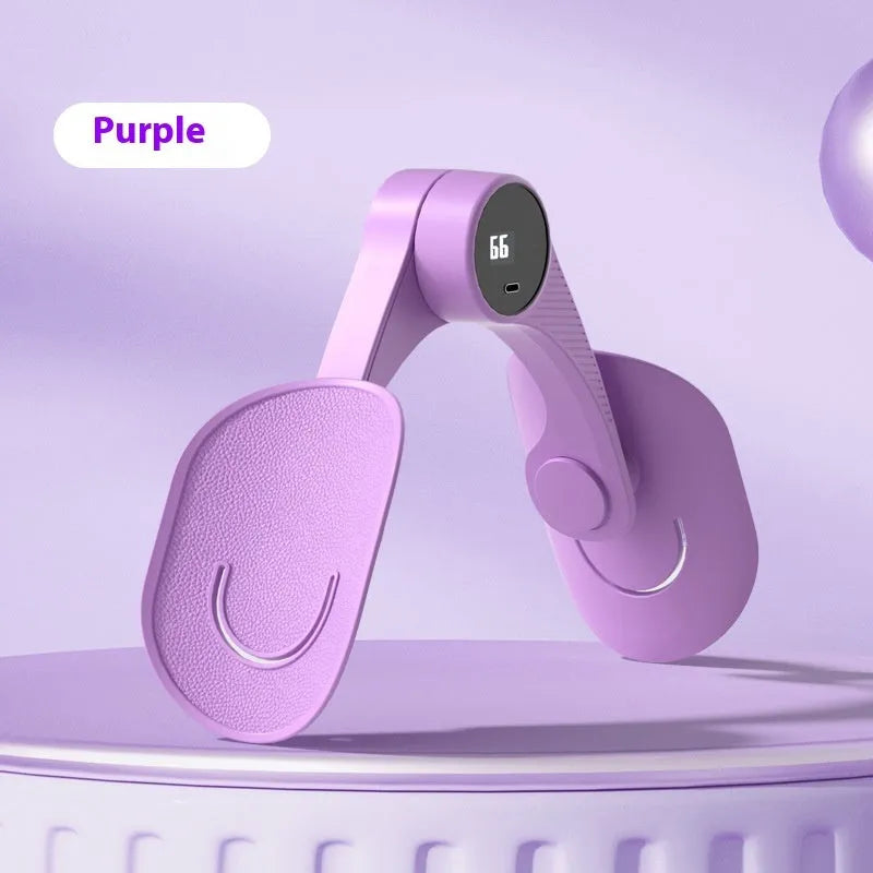 Leg pelvic floor muscle exercise Kegel trainer yoga aid product in taro purple or peach pink counting model