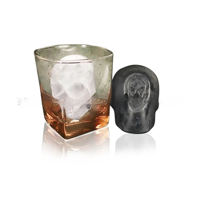 3D Halloween skull ice cube maker mould tray made from food grade silicone
