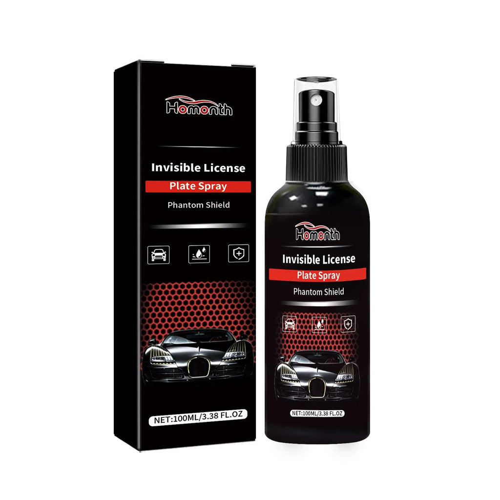 Invisible license plate spray 100ml transparent coating in compact bottle with spray nozzle