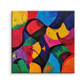 Hand-painted abstract oil painting on canvas, square unframed one-panel wall art in six sizes and two colours