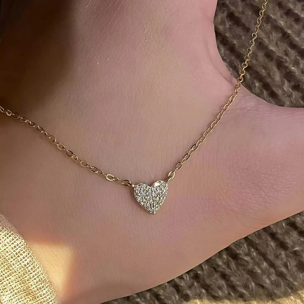 Love necklace S925 sterling silver 18K gold plated heart pendant cross chain hand polished jewellery