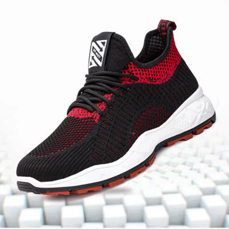 Korean style breathable mesh sports casual shoes in black with rubber sole