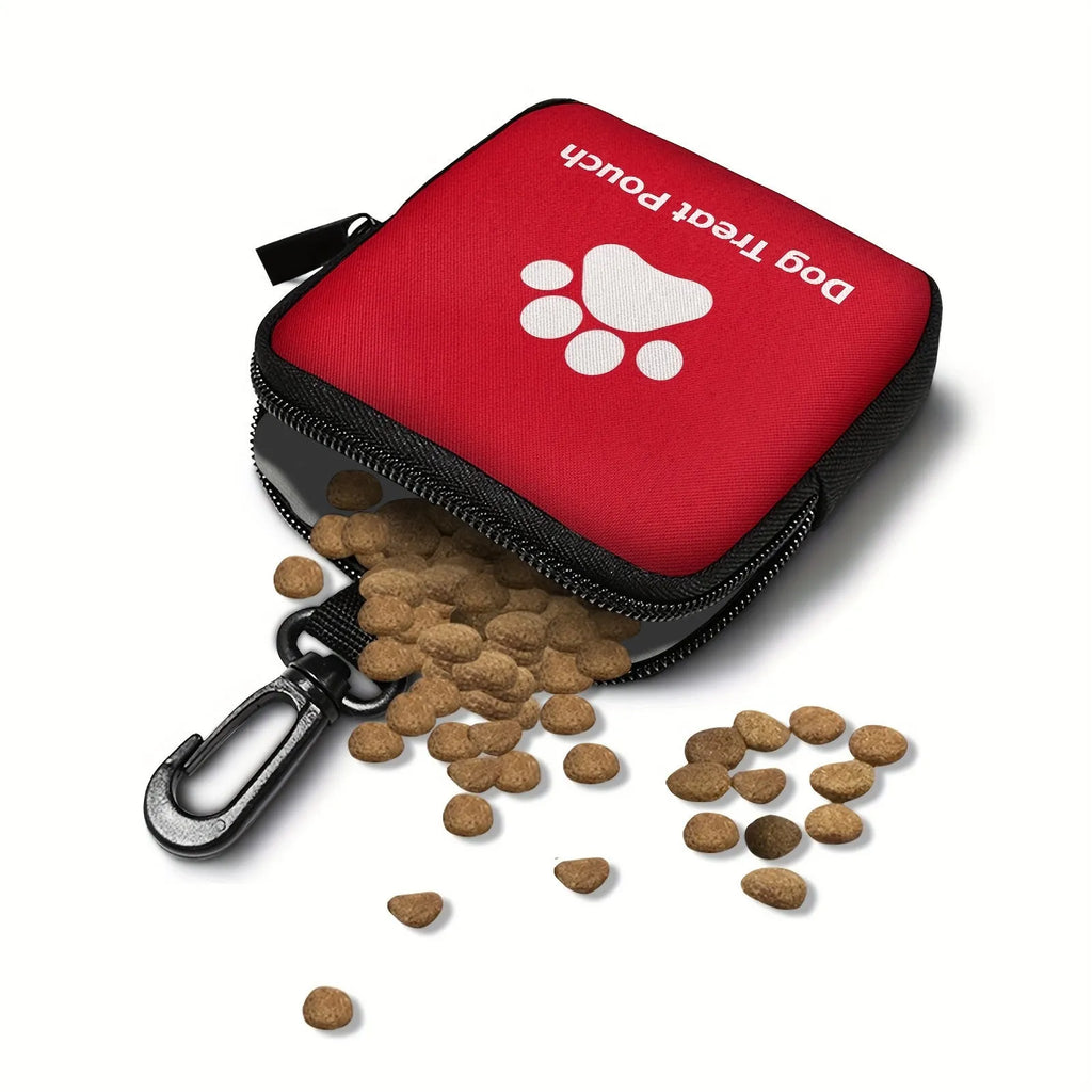 Polyester portable pet snack pack with zipper closure in Oxford material, available in four colours