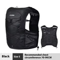 5L nylon hydration backpack in black or white, available in S, M, and L sizes, for cross-country and climbing. Water bag not included.