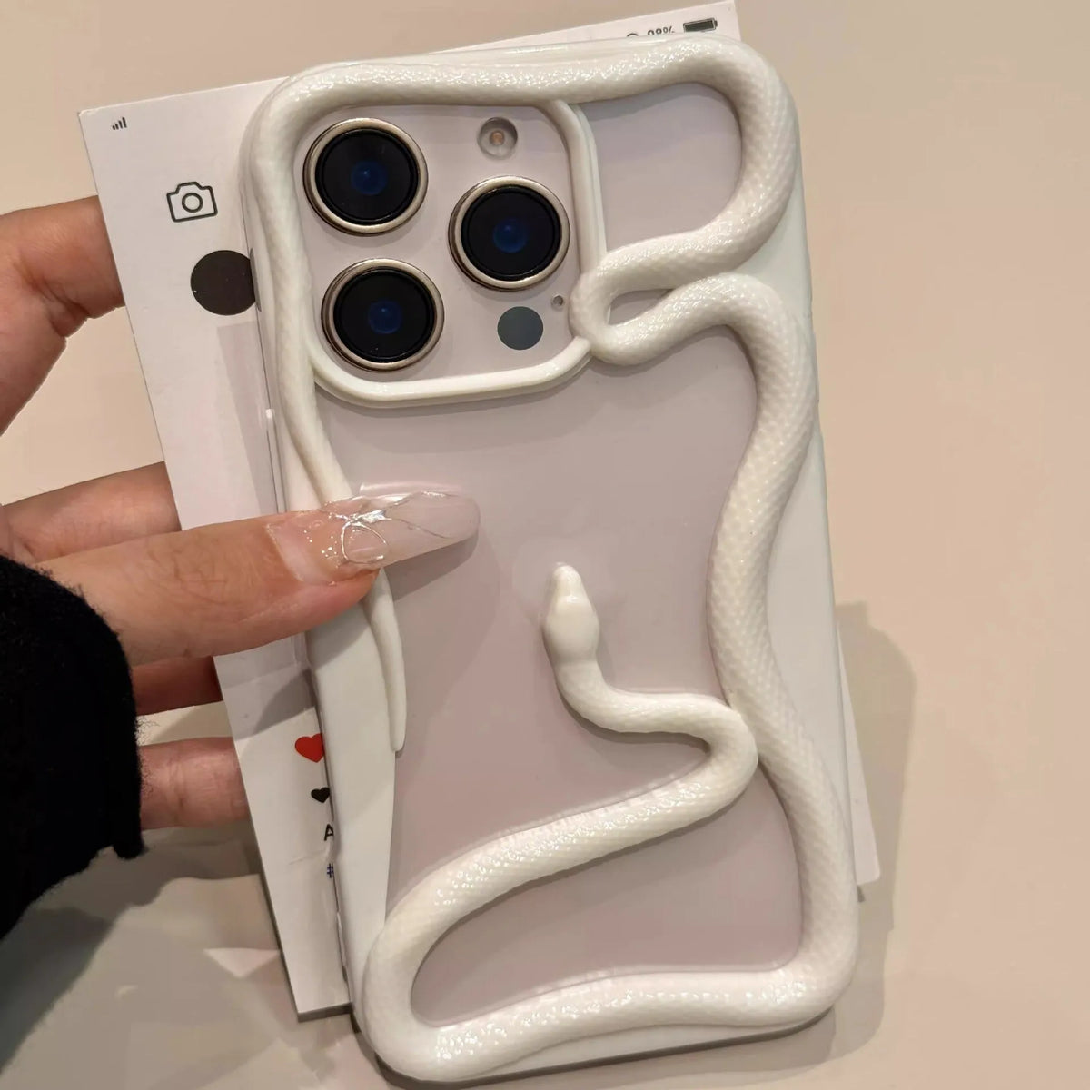 Hollow snake TPU phone case for iPhone 11 and 11 Pro Max in matte rose pink