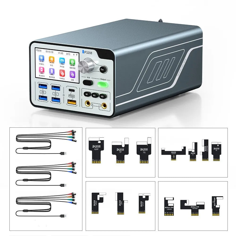 Smart 320W voltage regulator power meter with display screen and communication ports for device testing
