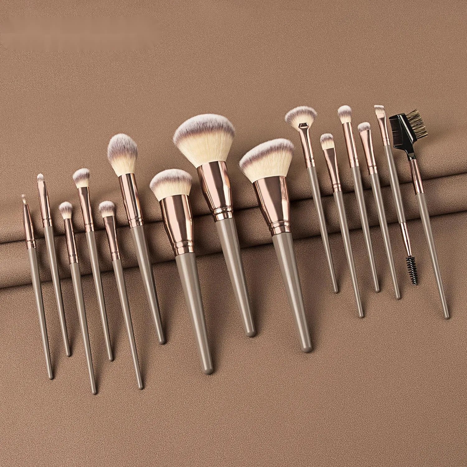 15-piece man-made fibre makeup brush set including eye shadow brush in black colour option