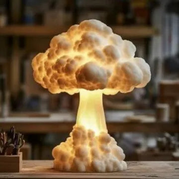 Atomic bomb explosion mushroom cloud shaped modern art table lamp with USB socket.