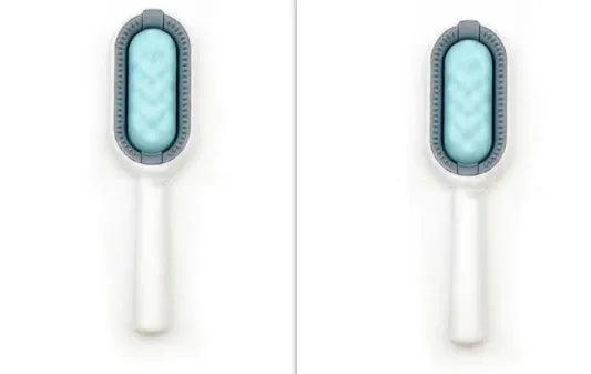 Green hair removal comb for cats and dogs with disposable wipes stickers, plastic body, 5.3 x 2.6 x 19 cm