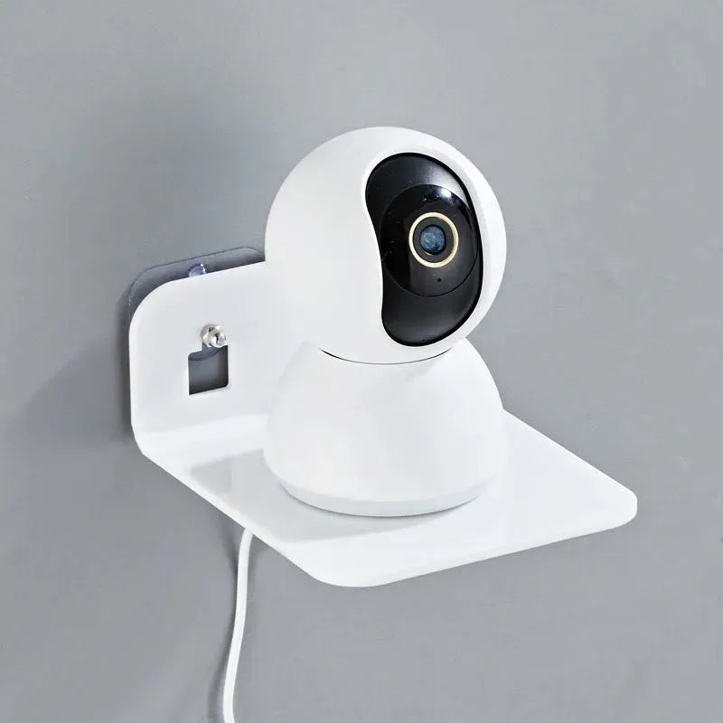 Acrylic no-drill camera monitoring bracket right angle wall mount with glue and nail in black finish
