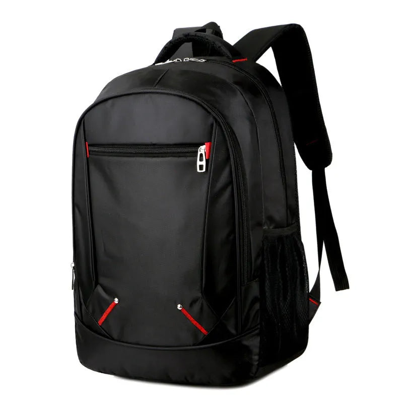 Black Oxford cloth laptop backpack 15 inch with multiple compartments and breathable back panel