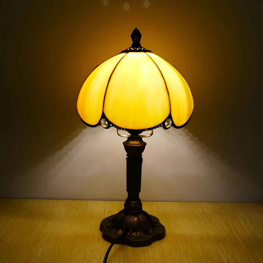 Beige modern bedside lamp with 20cm width for bedroom use