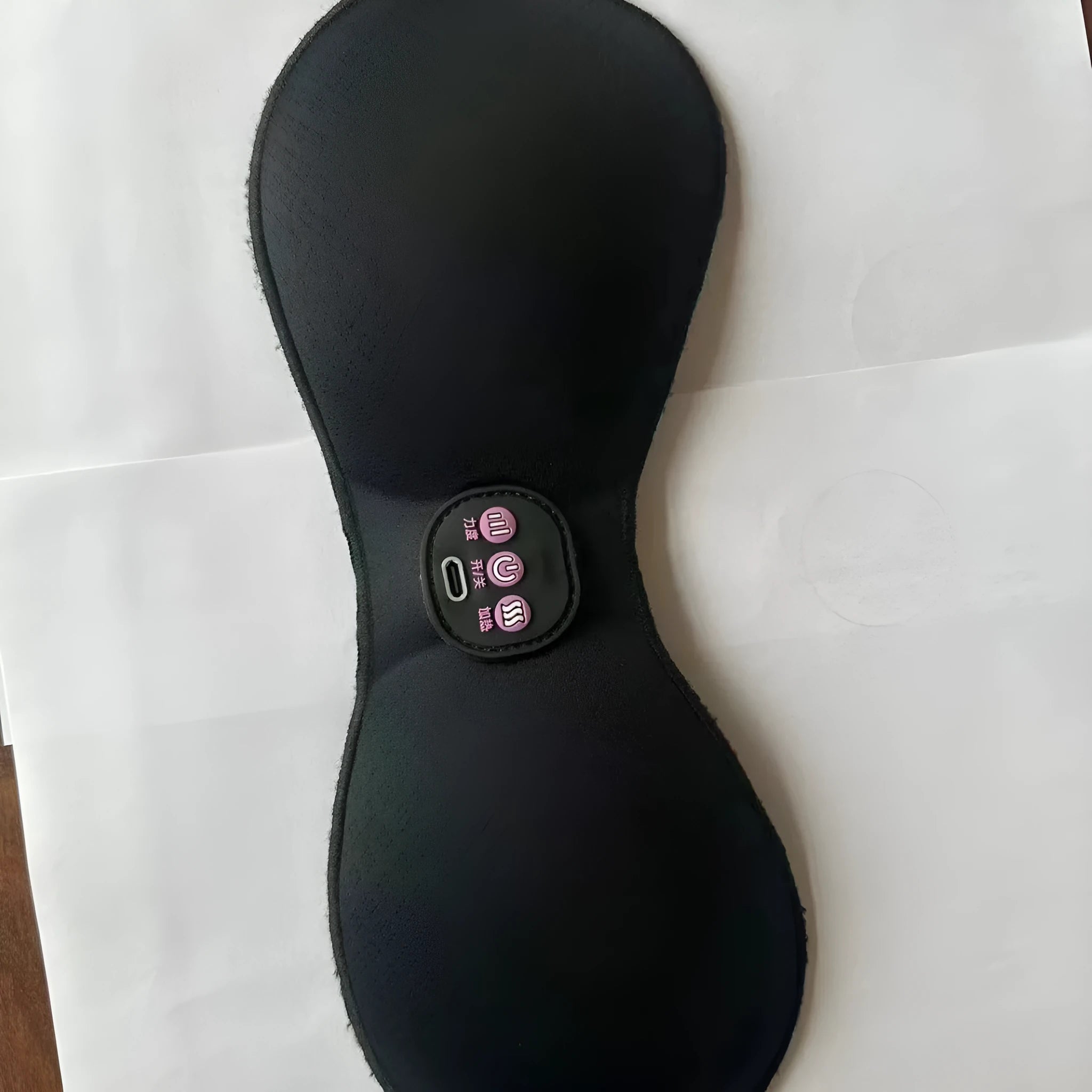 Black silicone chest stickers for electric massager bras with 3-key control