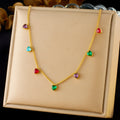 Gold-plated stainless steel heart necklace on adjustable 41-50cm chain