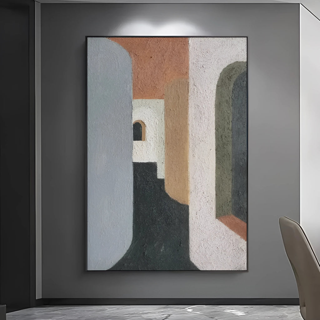 Hand-painted modern abstract oil painting on canvas, rolled and frameless, for living room wall decor