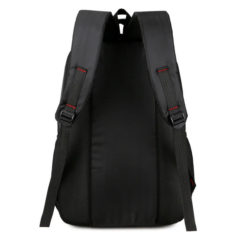 Black Oxford cloth laptop backpack 15 inch with multiple compartments and breathable back panel