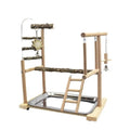 Pepper wood parrot toy stand with tiger skin peony pattern and sub-stand pole
