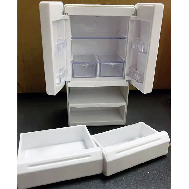 Small white plastic miniature model with internal LED light on, showing dimensions of 11.4cm height.