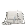 Women's soft PU shoulder bag in horizontal square shape with sandwich pockets
