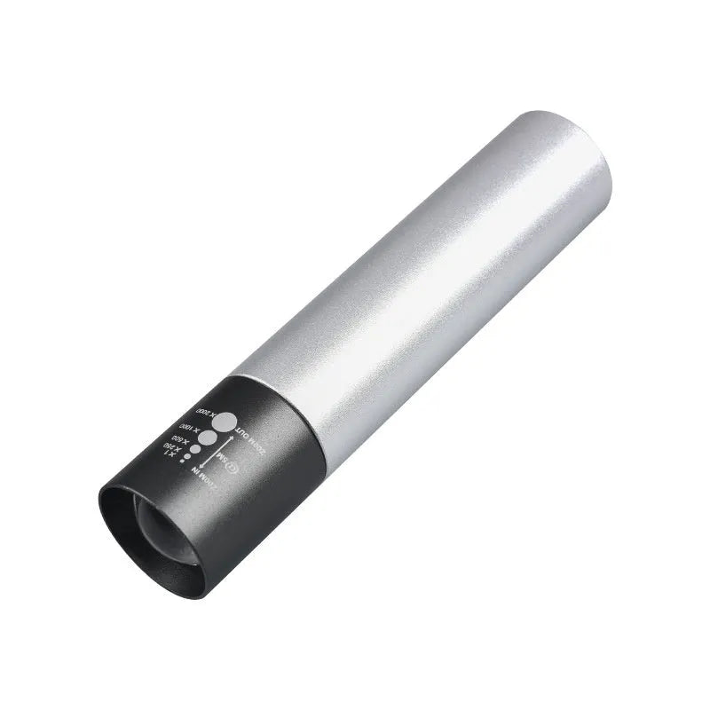 Red light therapy mosquito repellent lamp in black aluminium housing with USB charging cable