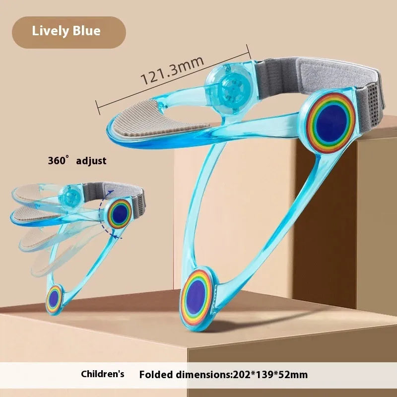 Adjustable cervical spine support brace in blue colour showing adult sizing