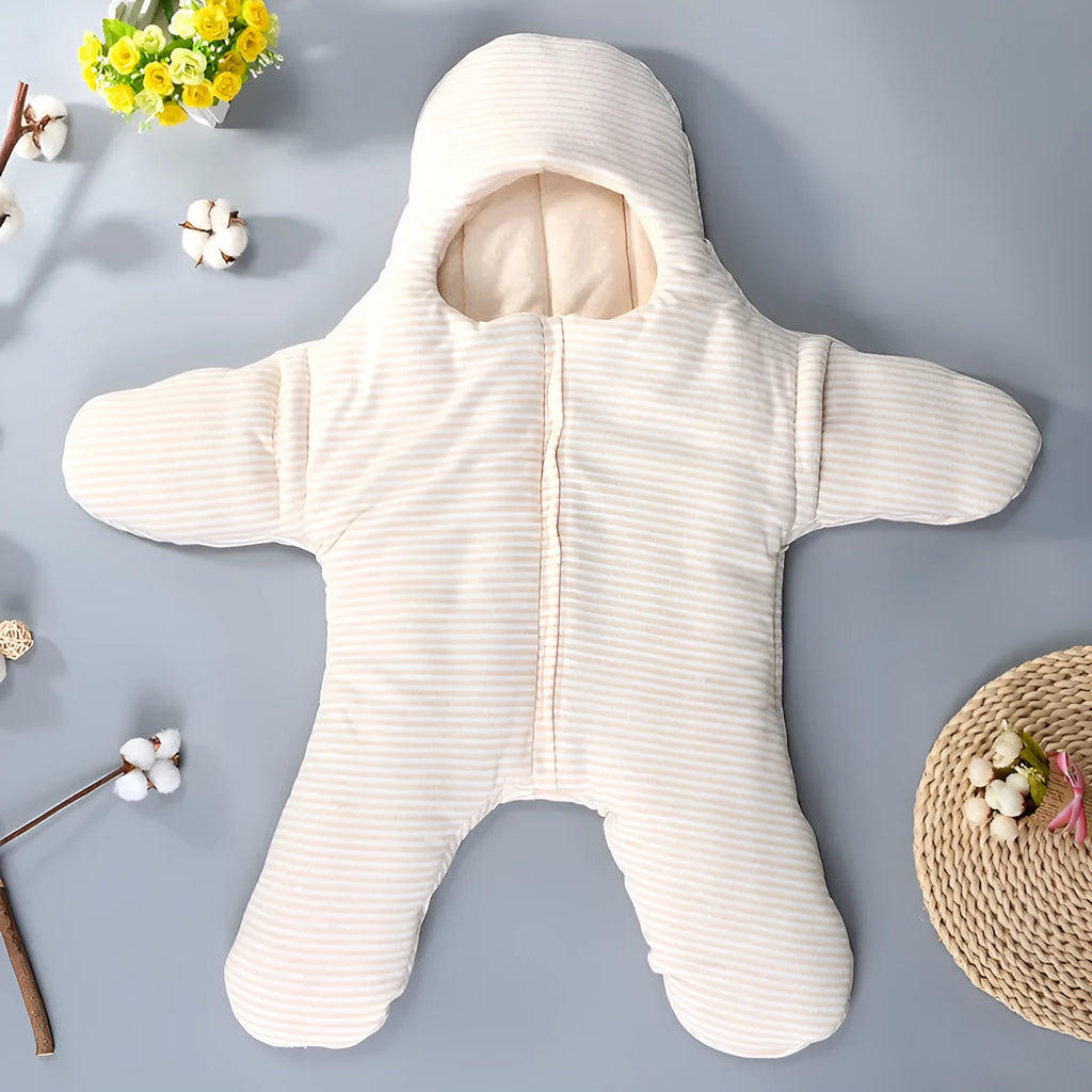 Newborn colour cotton split-leg starfish sleeping bag 85x45cm in photo colour with stripe pattern