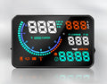 Black car head up display with 5.5-inch LED screen on dashboard showing speed and fuel data