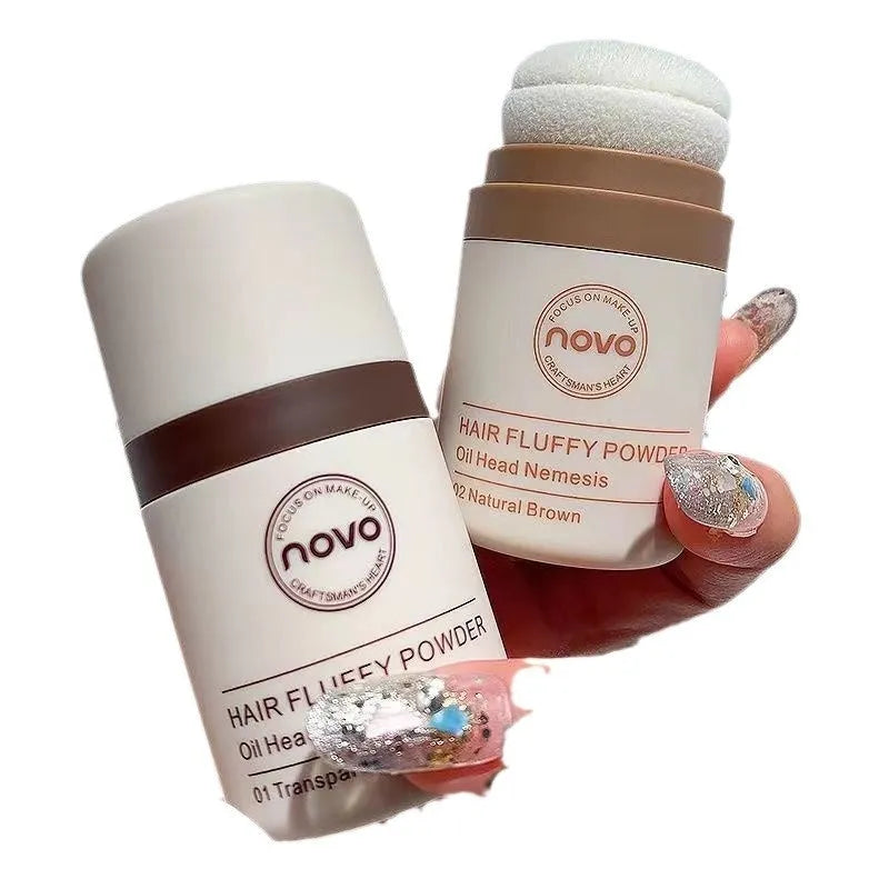Oil control booster mattifying powder for hairline and bangs in a compact.