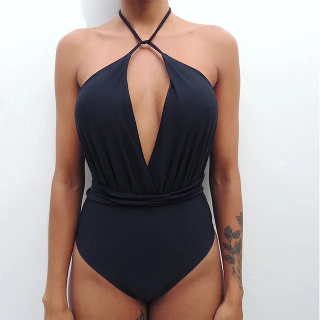 Women's polypropylene swimwear in bikini, monokini, and one-piece styles, sizes S M L XL, Black Red and code colours