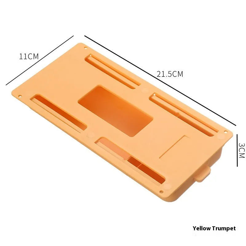 Plastic under desk storage drawer with cover and grid compartments in multiple colour options