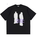 Shooting House white same style printed cotton T-shirt with loose fit and mid-length hem, front view