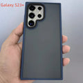 Frosted magnetic phone case for Samsung Galaxy S23 Ultra in black with drop-resistant shell