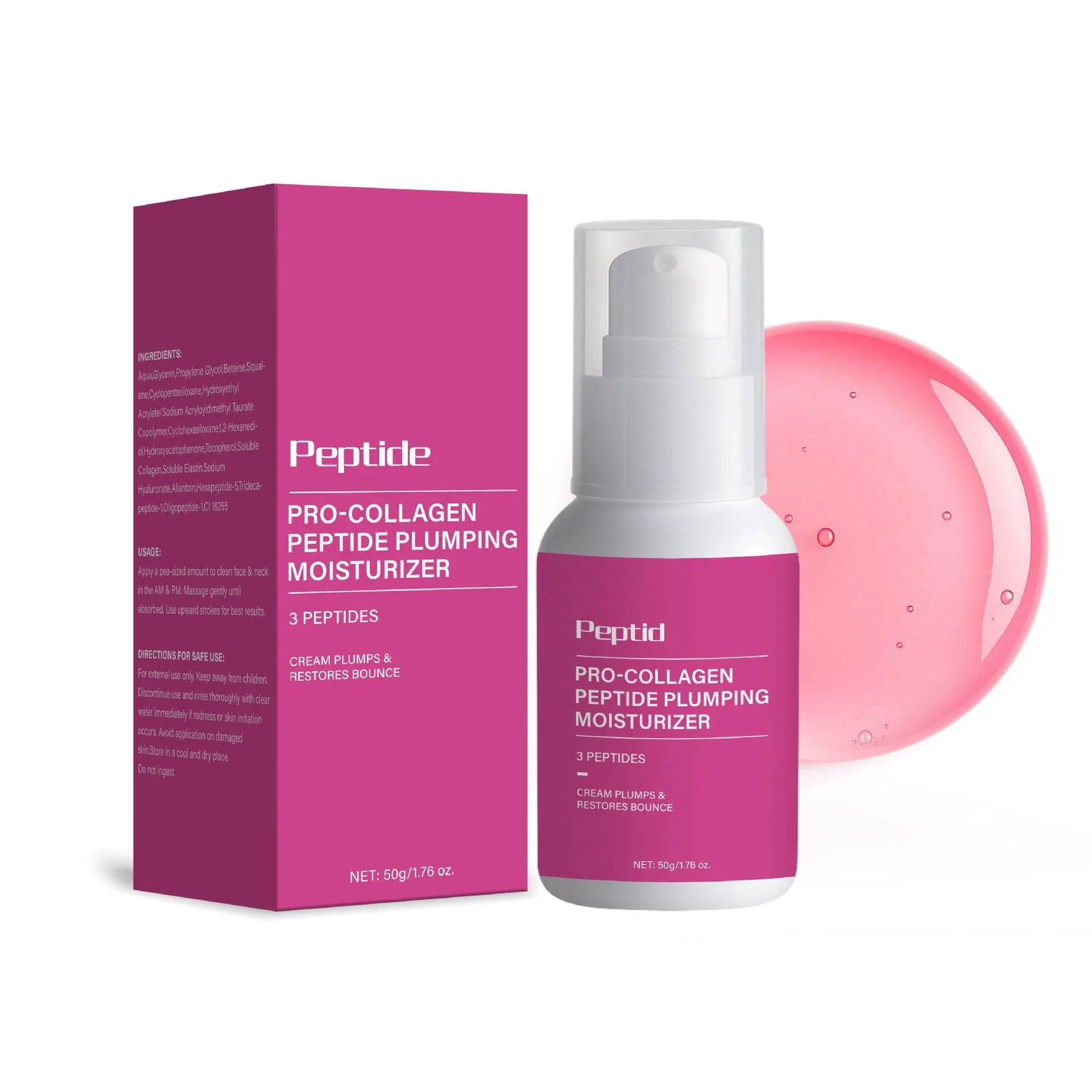 Collagen peptide facial moisturising cream 50g in neutral packaging