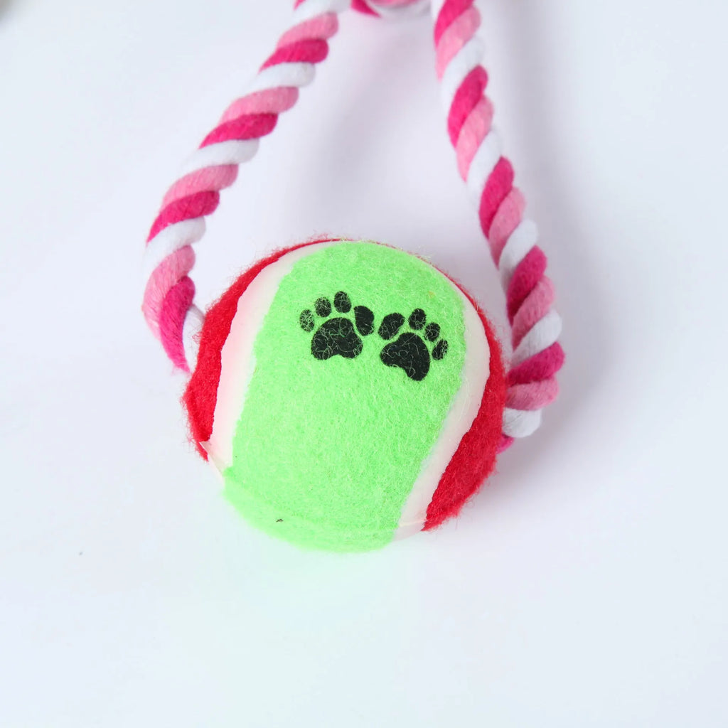 38cm red and white cotton string dog toy with ventilation holes for medium large breeds