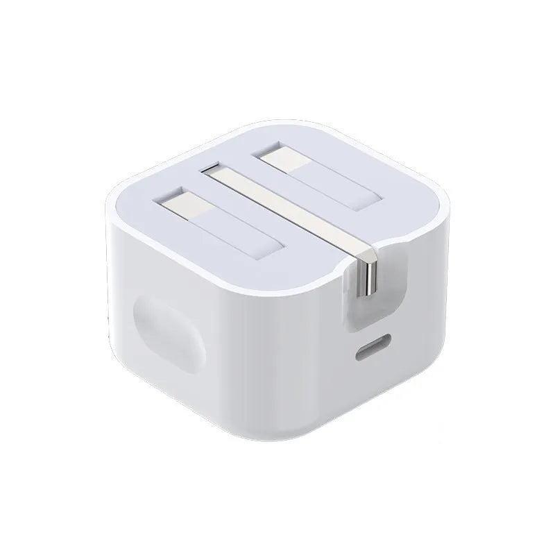 White British 20W USB-C PD fast charger with multiple cable length options including 1m, 1.5m, and 2m