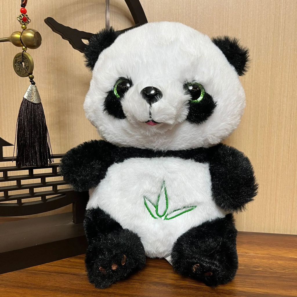 23cm cute panda doll plush toy with music and glowing functions, national treasure giant panda colour