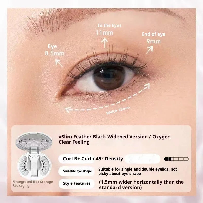 Integrated soap holder plain magnetic false eyelashes in Cold Fog Black with clip and storage bag
