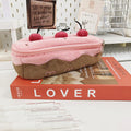 Cherry Cake plush design velvet pencil case in Korean style.