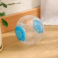 Blue slow feeding ball toy for cats and small dogs, 11.5cm diameter, made from ABS plastic