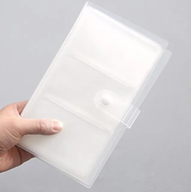 Business card holder book in PVC and PP, 190mm x 120mm, with smile logo and protective shell