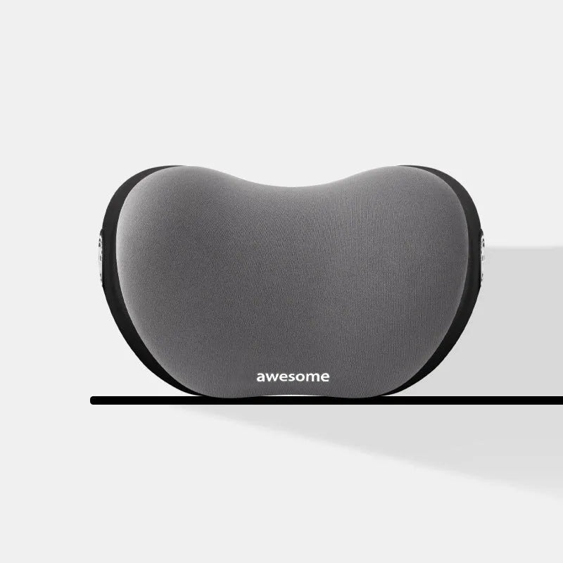 Automotive headrest and lumbar support pillow set in coordinated colours for car comfort