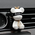 Black rivet bear car mounted gypsum perfume accessory clipped onto a car air conditioner air outlet