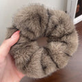 Large intestine hair band in anti-mink fabric with waterproof high-elasticity design, available in five colours